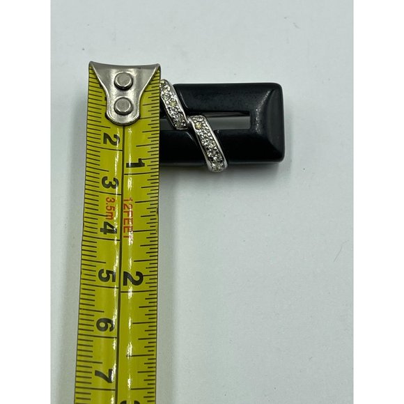 MCM Crown TRIFARI Black Lucite & Silver Tone Moder - Picture 3 of 4